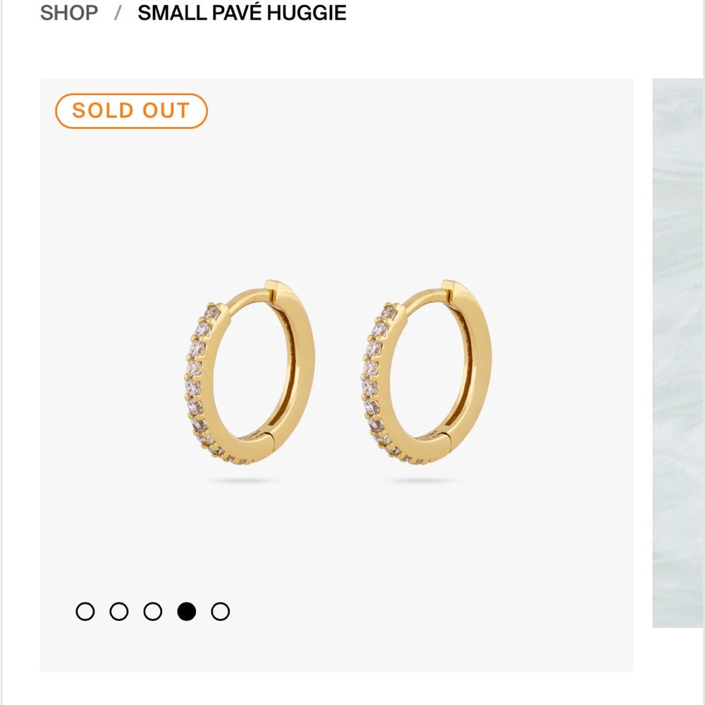 Studs small pave huggies. Two. Gold. NWT